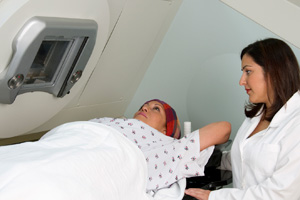 Patient having scan.